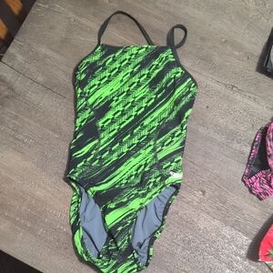 Speedo Green and Black Swimsuit